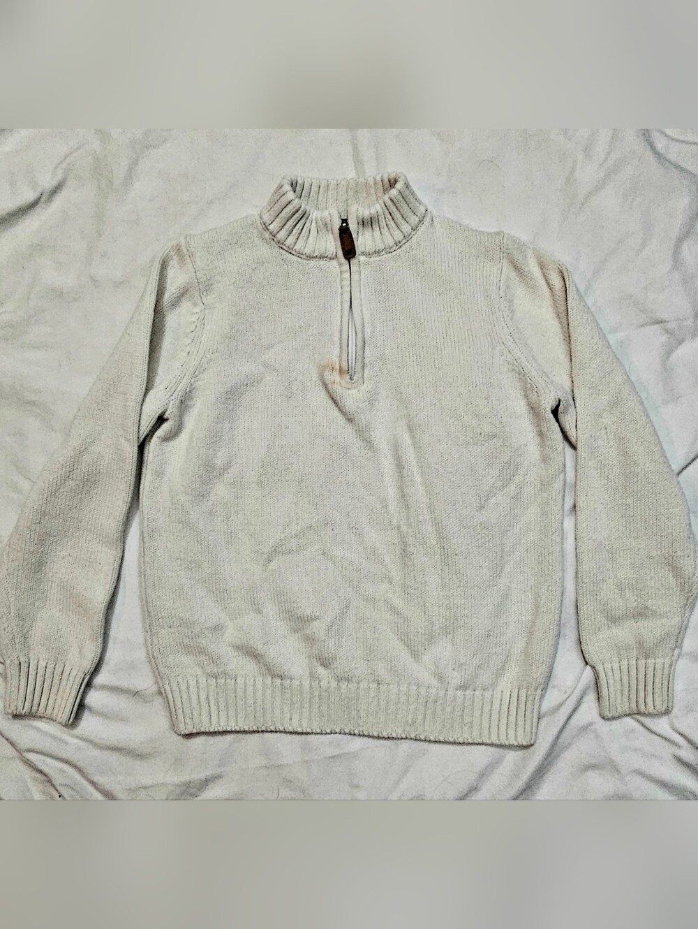 Boys 5T Half-Zip Crown & Ivy Kids Cream Sweater